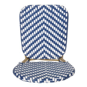 Outdoor Rattan And Aluminum French Armless Bistro Chairs Set - Navy Blue - R&R Furniture Gallery (Fountain Valley, CA)