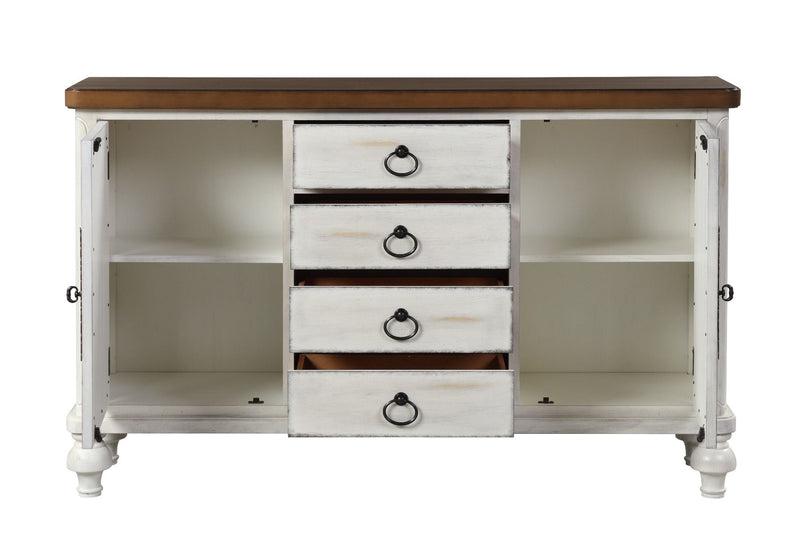 Vermont - Console Cabinet - Antique White - R&R Furniture Gallery (Fountain Valley, CA)