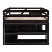 Loft Bed With Retractable Writing Desk And 3 Drawers With Storage Stairs And Shelves - R&R Furniture Gallery (Fountain Valley, CA)