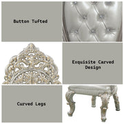 Sandoval - Arm Chair (Set of 2) - Beige Synthetic Leather & Champagne - R&R Furniture Gallery (Fountain Valley, CA)