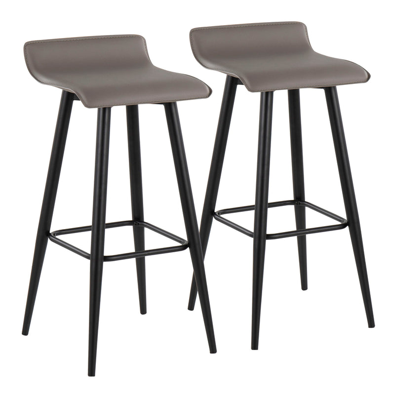 Set of 2 Lumi Source Ale contemporary fixed height bar stools with sleek design and sturdy metal frames.
