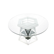 Noralie - 52" Round Dining Table - Mirrored & Faux Diamonds - R&R Furniture Gallery (Fountain Valley, CA)