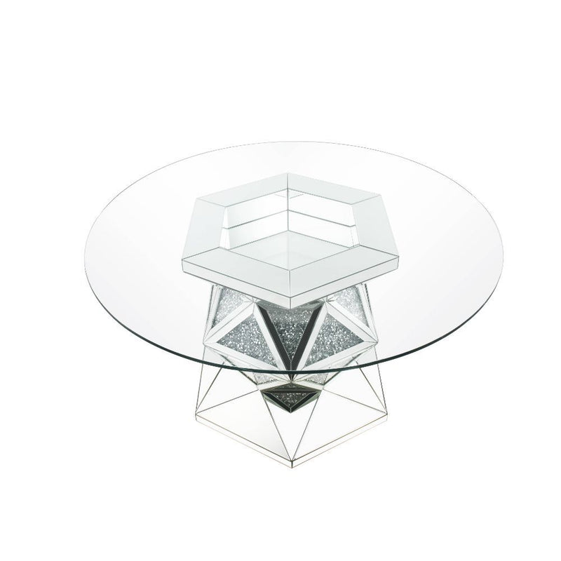 Noralie - 52" Round Dining Table - Mirrored & Faux Diamonds - R&R Furniture Gallery (Fountain Valley, CA)