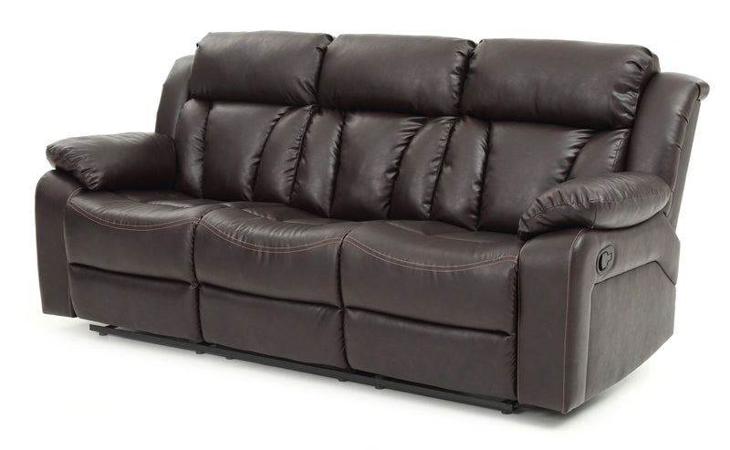 Elegant reclining sofa from Glory Furniture with plush cushions and a sleek design, perfect for relaxing living rooms.