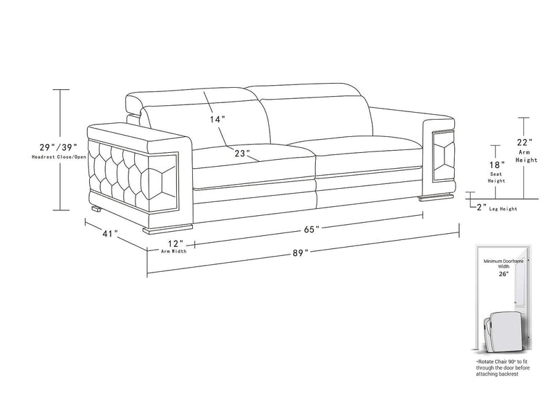 296 - Leather Sofa