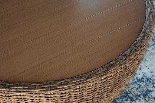Double Point - Round Cocktail Table - Beige - R&R Furniture Gallery (Fountain Valley, CA)