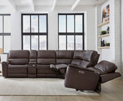 Parker Living Power Reclining Sectional with adjustable headrests, featuring plush cushions and modern design.