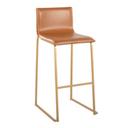 Set of two Lumi Source Mara contemporary upholstered barstools with cushioned seats and sleek design, perfect for modern kitchen or bar area.