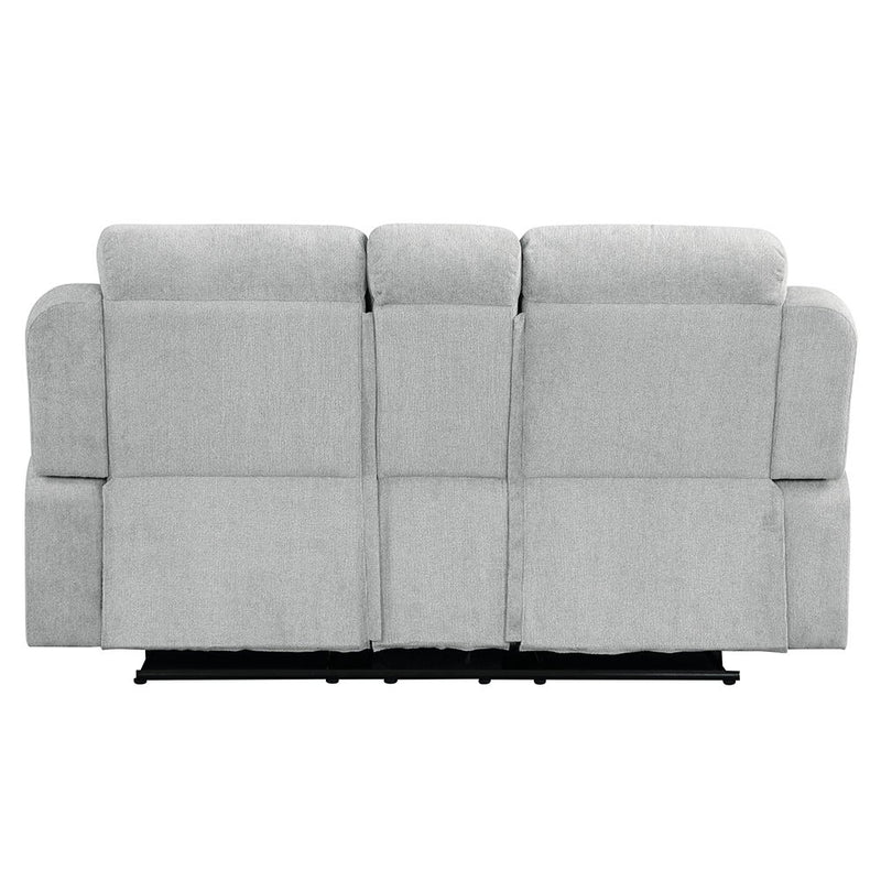 Galya - Motion Loveseat With Console - Light Gray Chenille - R&R Furniture Gallery (Fountain Valley, CA)