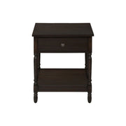Square Walnut Accent Table with 2 Tiers, traditional style, featuring a wooden finish and sturdy construction.