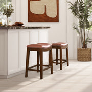 Barlow - Backless Saddle Counter Stool - Brown - R&R Furniture Gallery (Fountain Valley, CA)