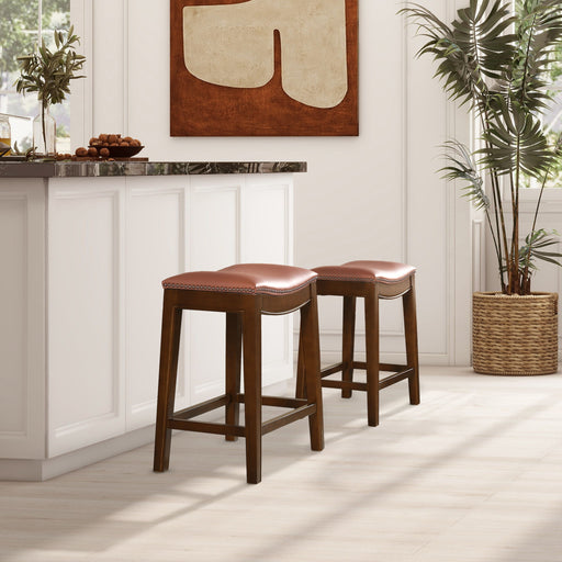 Barlow - Backless Saddle Counter Stool - Brown - R&R Furniture Gallery (Fountain Valley, CA)