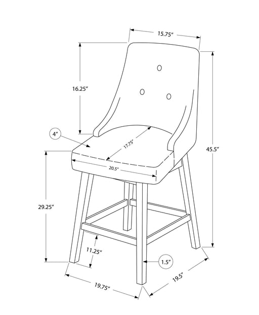 Swivel Stool Bar Height, Transitional (Set of 2) - R&R Furniture Gallery (Fountain Valley, CA)