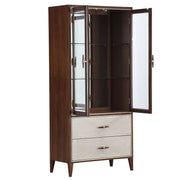 Houston - Display Cabinet - Walnut - R&R Furniture Gallery (Fountain Valley, CA)
