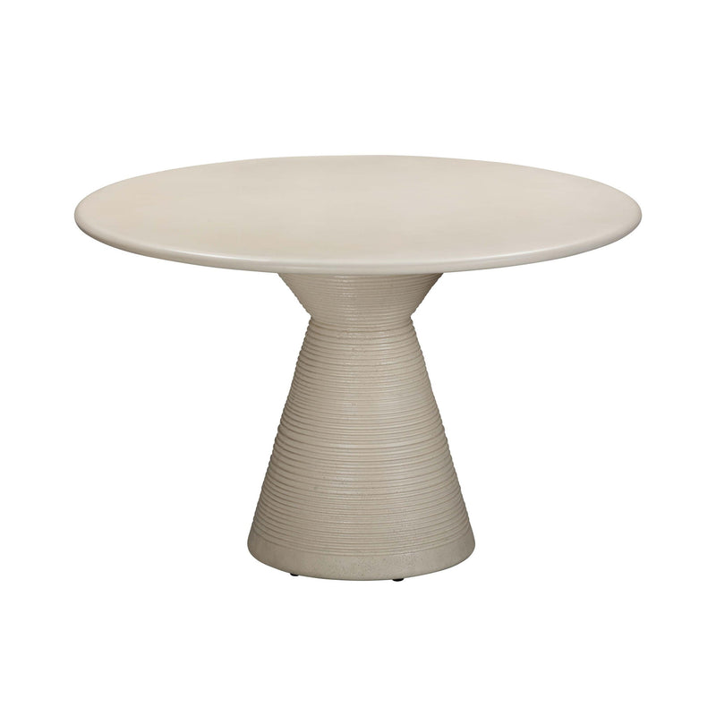 Fern - Textured Faux Plaster Concrete Indoor / Outdoor Round Dining Table - Beige - R&R Furniture Gallery (Fountain Valley, CA)