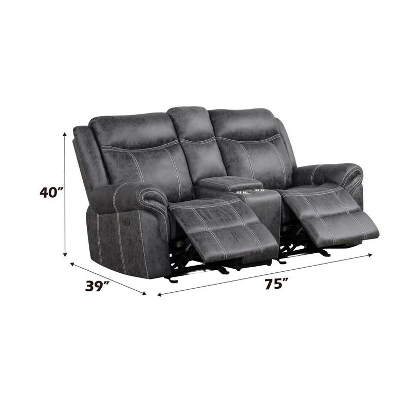 Zubaida - Loveseat w/USB Dock & Console (Glider & Motion) - R&R Furniture Gallery (Fountain Valley, CA)