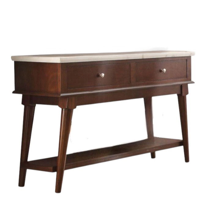 Gasha - Server - White Marble Top & Walnut - R&R Furniture Gallery (Fountain Valley, CA)