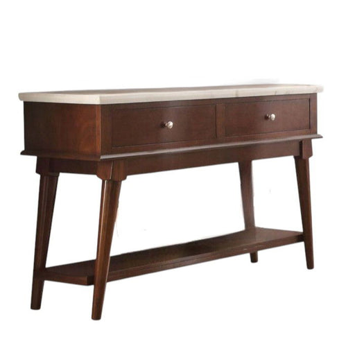 Gasha - Server - White Marble Top & Walnut - R&R Furniture Gallery (Fountain Valley, CA)