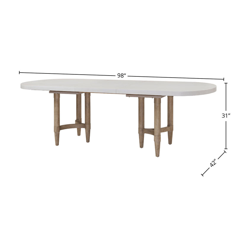 Triad - Double Pedestal Dining Table With Leaf - Sand - R&R Furniture Gallery (Fountain Valley, CA)