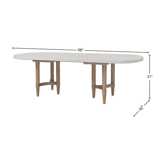 Triad - Double Pedestal Dining Table With Leaf - Sand - R&R Furniture Gallery (Fountain Valley, CA)