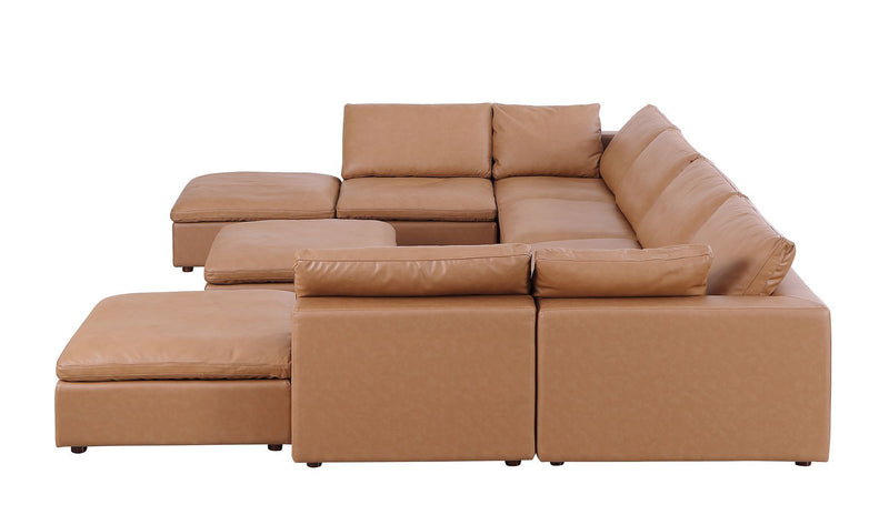 1100 - Top-Grain Italian Leather 9-Piece Sectional With Chaise