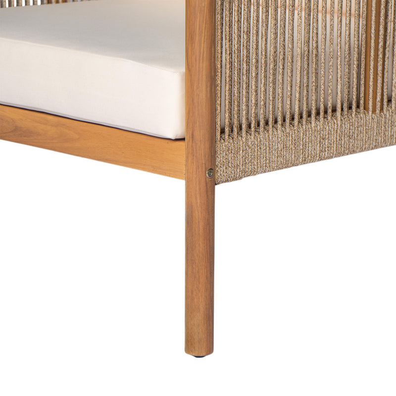 Modern Outdoor Woven Lounge Chair With Solid Wood Frame - Teak - R&R Furniture Gallery (Fountain Valley, CA)