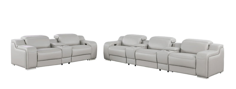 1116 - 8-Piece Modular Power Reclining Sofa, Loveseat & Chair Set In With 5 Power Recliners & Power Headrests
