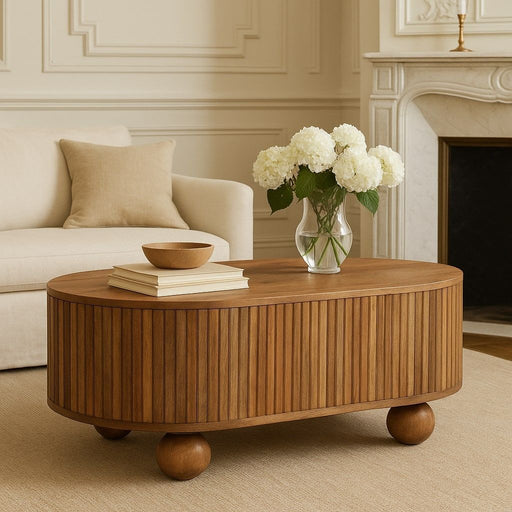 Soba - Ball Lid Up Coffee Table - Oak - R&R Furniture Gallery (Fountain Valley, CA)