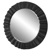 Uttermost Caribou round black accent mirror with a sleek, modern frame, ideal for contemporary wall decor.