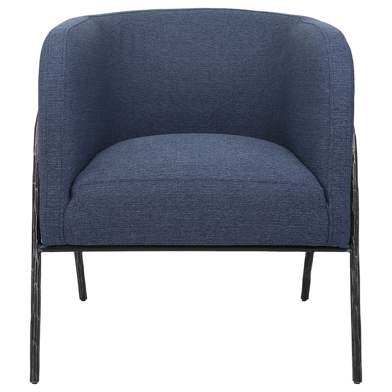 Uttermost Jacobsen accent chair with upholstered fabric, wooden legs, and a modern design for stylish living room or lounge space.