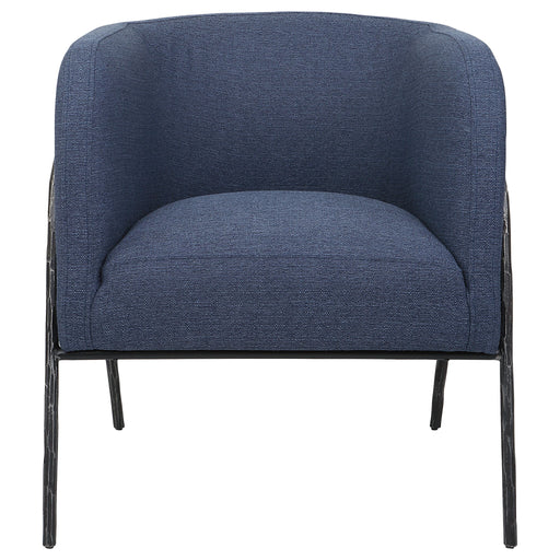 Uttermost Jacobsen accent chair with upholstered fabric, wooden legs, and a modern design for stylish living room or lounge space.