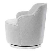 Gray Hobart casual swivel chair by Uttermost featuring a modern design with a rounded back and cushioned seat.