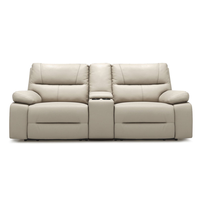 Malibu - Modern Power Motion 3 Piece Reclining Loveseat Sofa With Cup Holders - Cream Taupe Beige - R&R Furniture Gallery (Fountain Valley, CA)