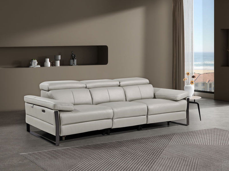 1246 - Modular Power Triple Reclining Sofa With Power Reclining Headrests - R&R Furniture Gallery (Fountain Valley, CA)