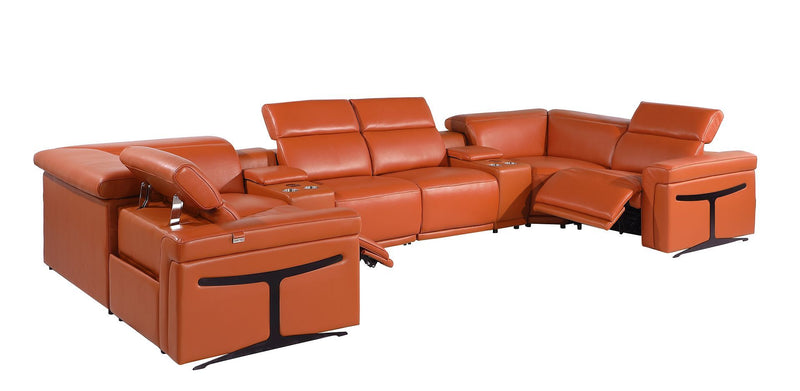 1126 - 8-Piece U-Shaped Sectional Sofa In With 2 Power Recliners & Power Headrests