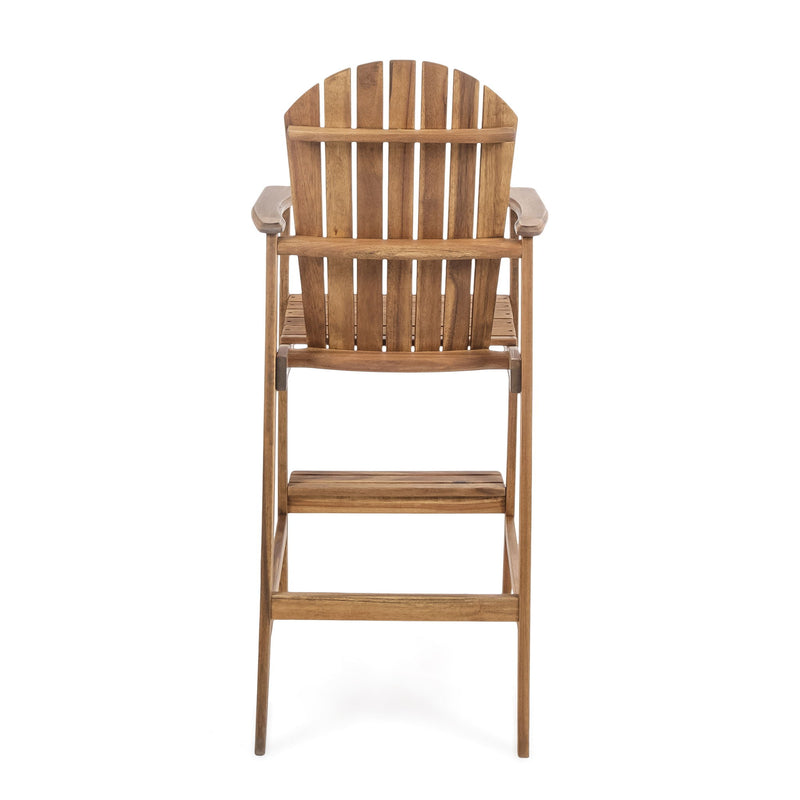 Outdoor Acacia Wood Adirondack Barstools (Set of 2) - R&R Furniture Gallery (Fountain Valley, CA)
