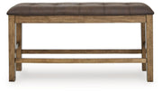 Urbinforte - Double Counter Height Upholstered Bench - Light Brown - R&R Furniture Gallery (Fountain Valley, CA)