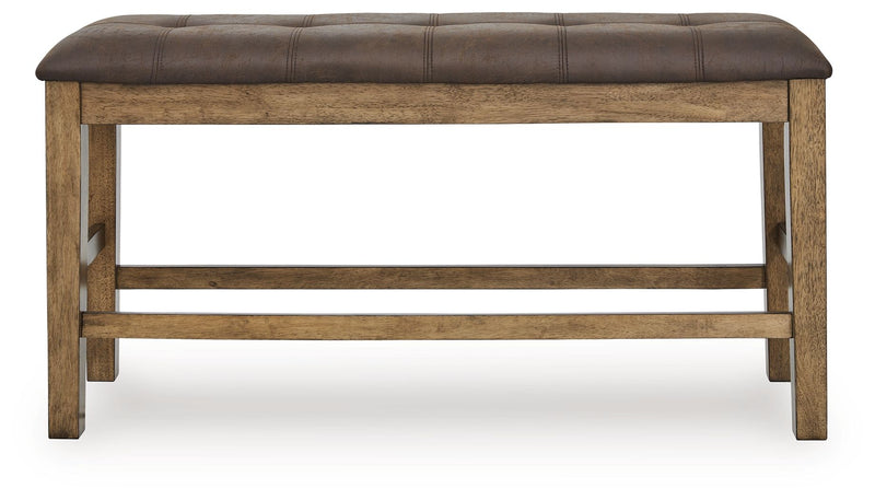 Urbinforte - Double Counter Height Upholstered Bench - Light Brown - R&R Furniture Gallery (Fountain Valley, CA)