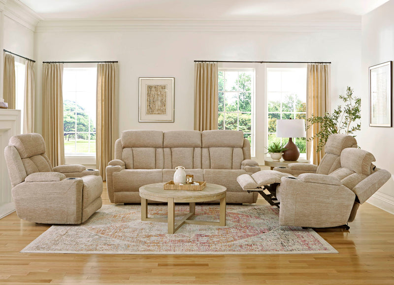 Parker Living Dalton power reclining 3-piece sofa set with plush cushions and modern design for comfortable living room seating.