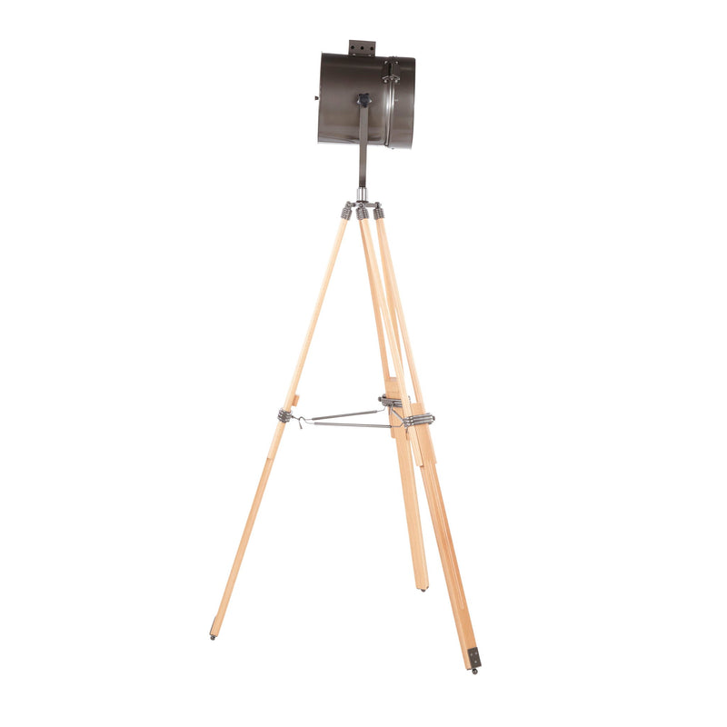Lumi Source Ahoy industrial floor lamp with natural and antique finish, featuring a tall metal stand and adjustable shade.