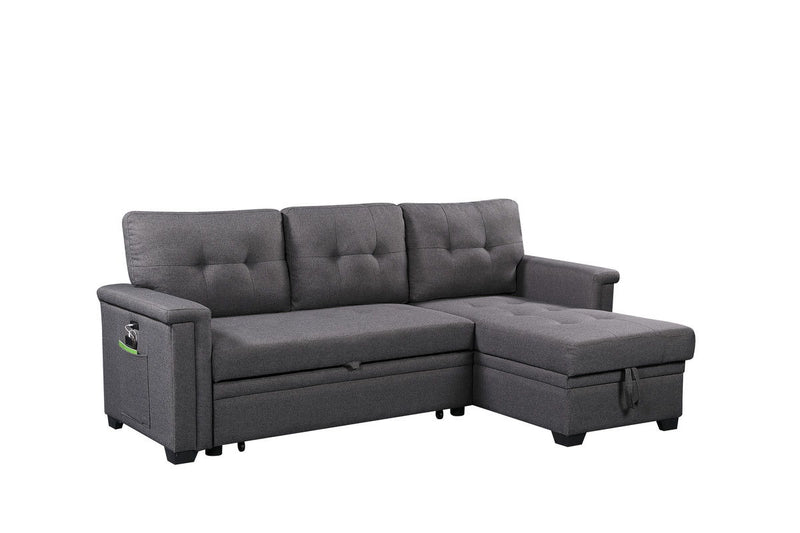 Nathan - Reversible Sleeper Sectional Sofa With Storage Chaise, USB Charging Ports And Pocket - R&R Furniture Gallery (Fountain Valley, CA)