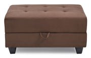 Contemporary upholstered storage ottoman by Glory Furniture with a sleek fabric finish and a spacious top for seating or storage.