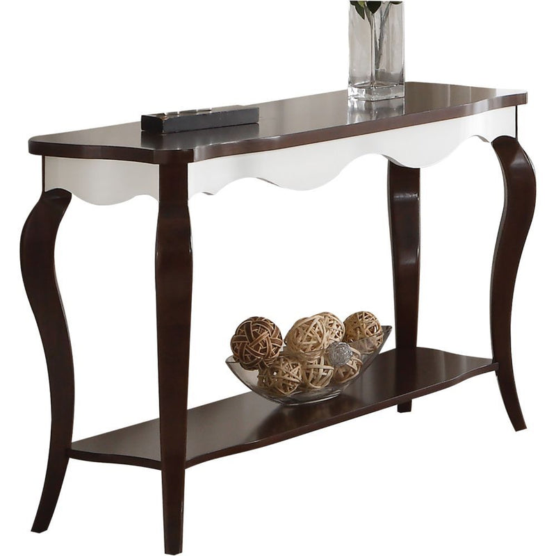 Mathias - Sofa Table - White & Walnut - R&R Furniture Gallery (Fountain Valley, CA)