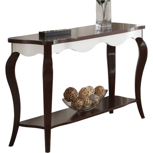 Mathias - Sofa Table - White & Walnut - R&R Furniture Gallery (Fountain Valley, CA)