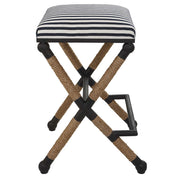 Uttermost Braddock backless black counter stool with a sleek, modern design and 24-27 inch counter height.