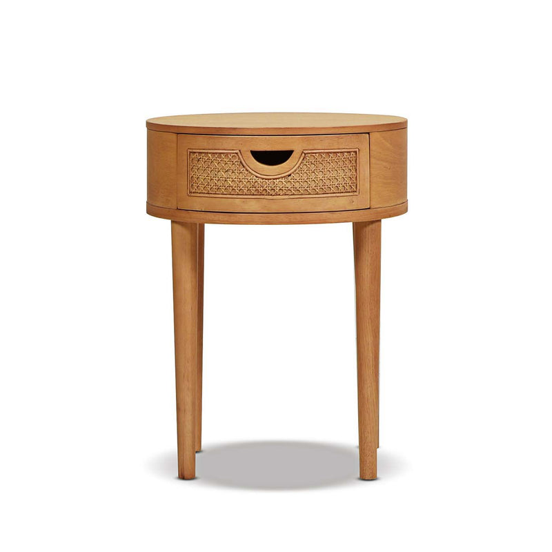 Cabana - Round Cane Storage Side Table - Natural Brown Oak - R&R Furniture Gallery (Fountain Valley, CA)