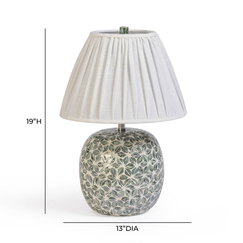 Yaya - Capiz Shell Table Lamp - Green - R&R Furniture Gallery (Fountain Valley, CA)