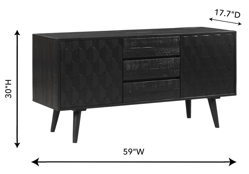 Valentina - Buffet - Black - R&R Furniture Gallery (Fountain Valley, CA)