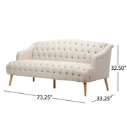 Comfy 3 Seat Sofa With Wooden Legs, For Living Room And Study - R&R Furniture Gallery (Fountain Valley, CA)