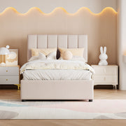 Upholstered Platform Bed With A Hydraulic Storage System - R&R Furniture Gallery (Fountain Valley, CA)
